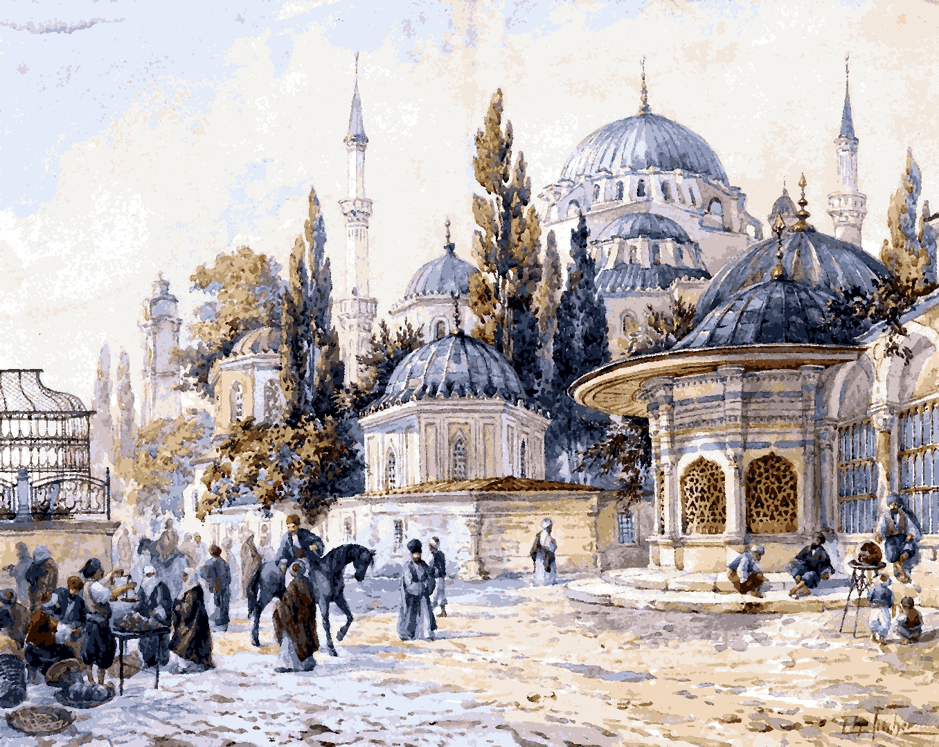The Sehzade Mosque in Laleli, Istanbul - Van-Go Paint-By-Number Kit