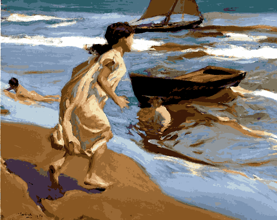 Playing at the Beach by Joaquin Sorolla - Van-Go Paint-By-Number Kit