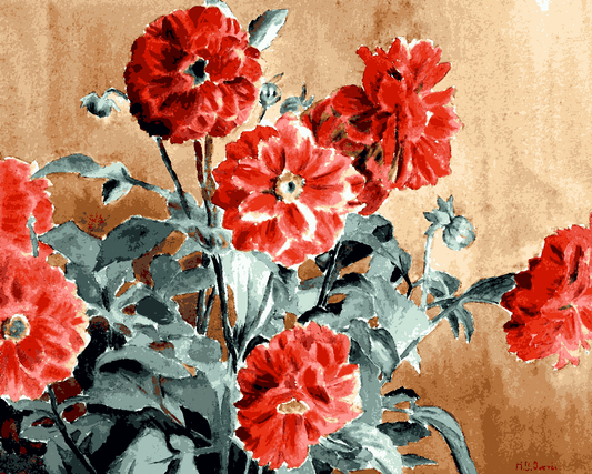 Dahlias by Hannah Borger Overbeck - Van-Go Paint-By-Number Kit
