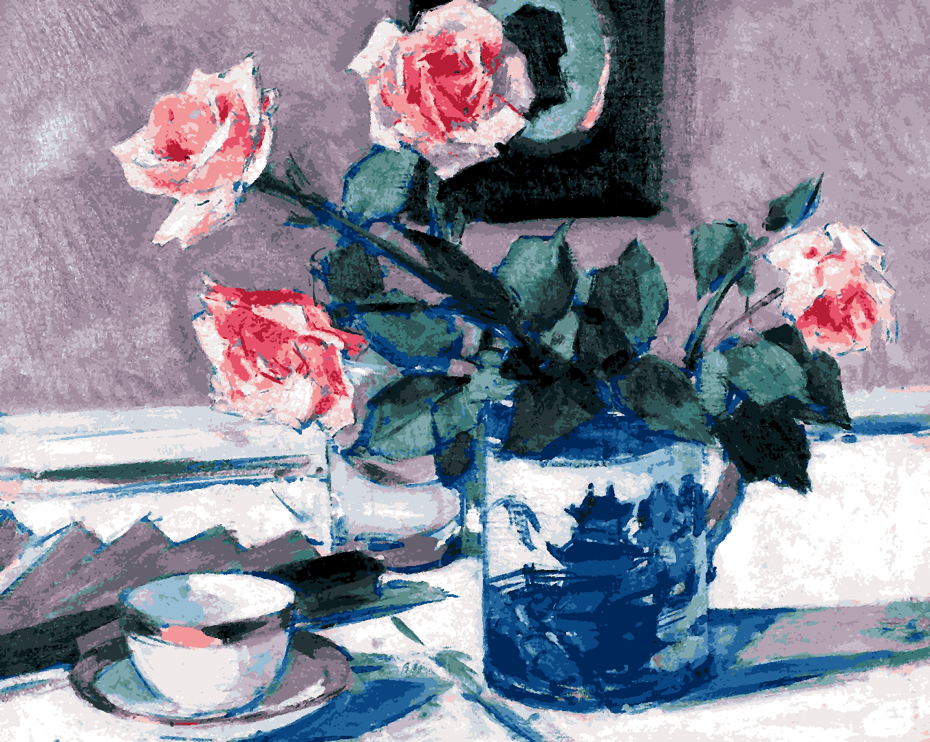 Pink Roses by Francis Campbell Boileau Cadell - Van-Go Paint-By-Number Kit
