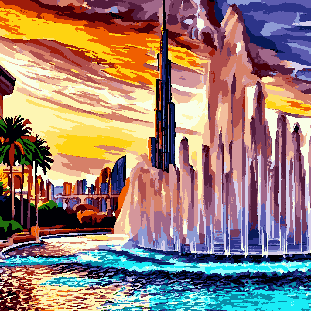 Dubai Fountain (3) - Van-Go Paint-By-Number Kit