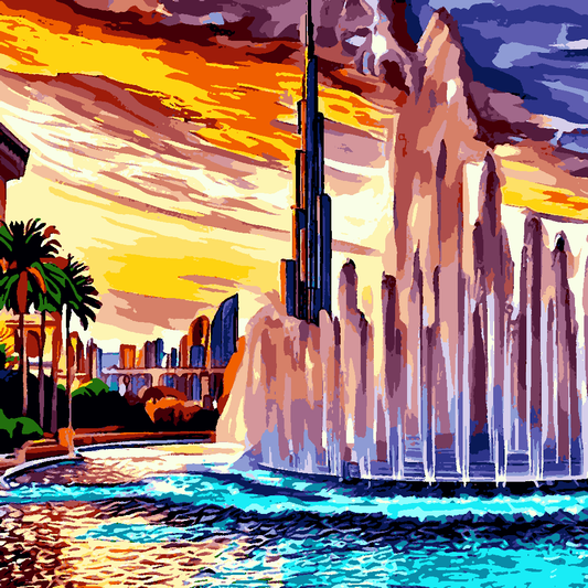 Dubai Fountain (3) - Van-Go Paint-By-Number Kit