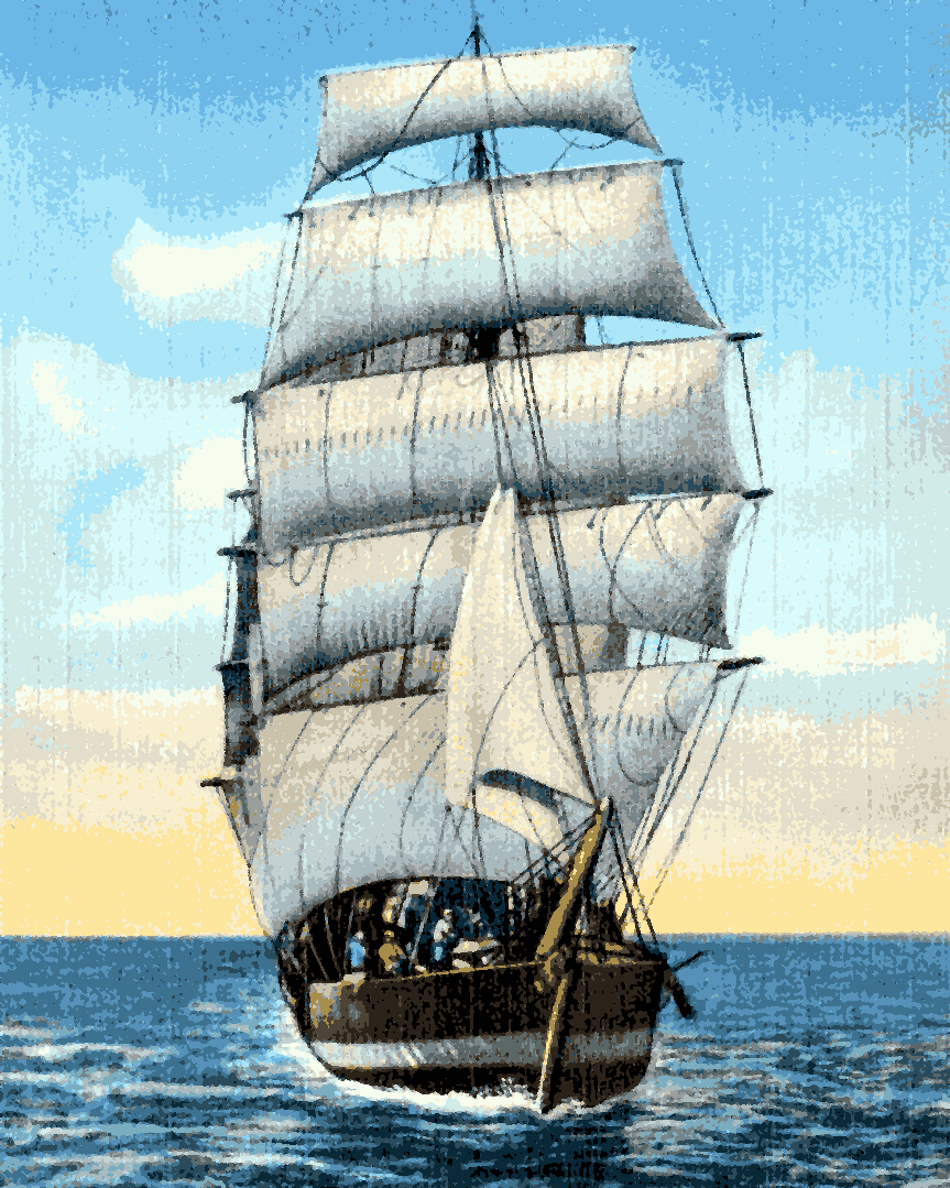 A full-rigged ship (3) - Van-Go Paint-By-Number Kit