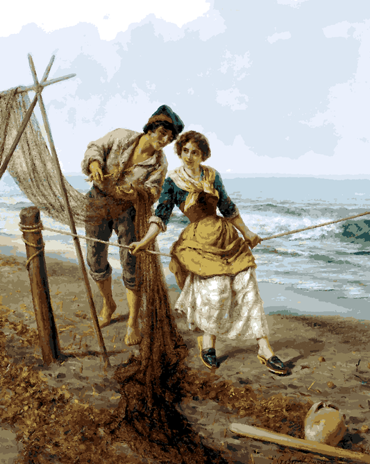 The Fisherman’s Net by Pietro Gabrini - Van-Go Paint-By-Number Kit
