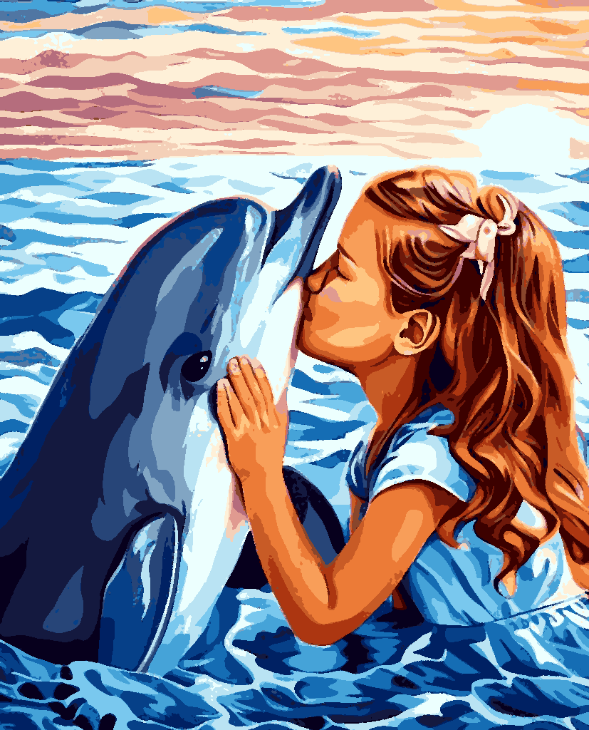 Dolphin Kiss - Van-Go Paint-By-Number Kit