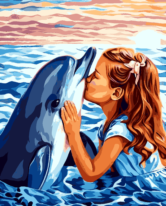 Dolphin Kiss - Van-Go Paint-By-Number Kit