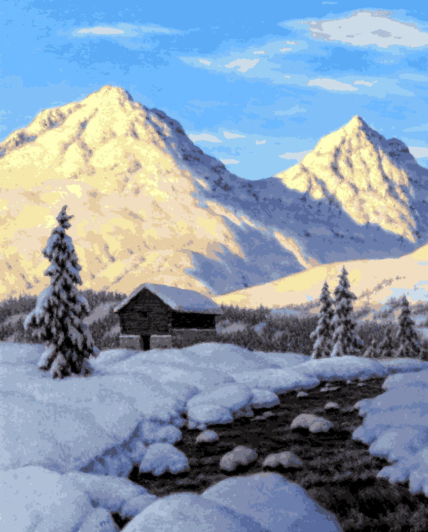 Snowy Sunrise by Ivan Choultsé - Van-Go Paint-By-Number Kit