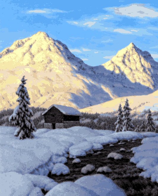 Snowy Sunrise by Ivan Choultsé - Van-Go Paint-By-Number Kit