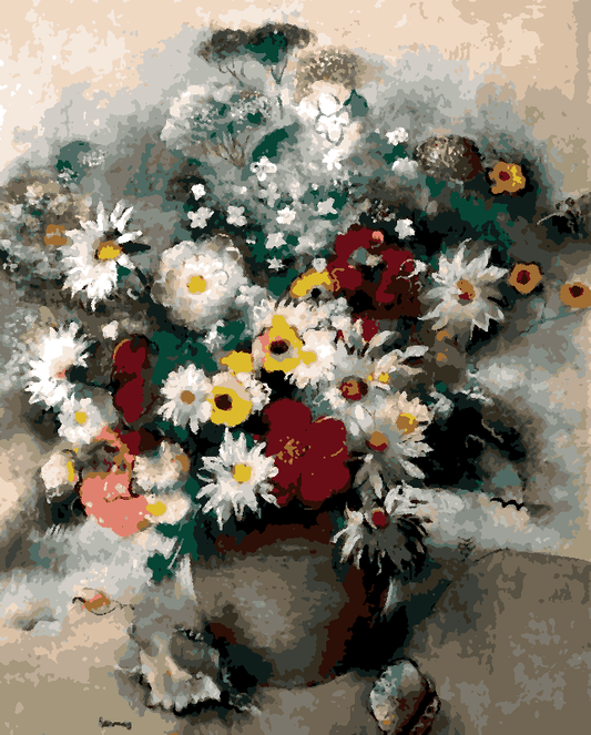 Colorful Daisies and Dahlias - Van-Go Paint-By-Number Kit