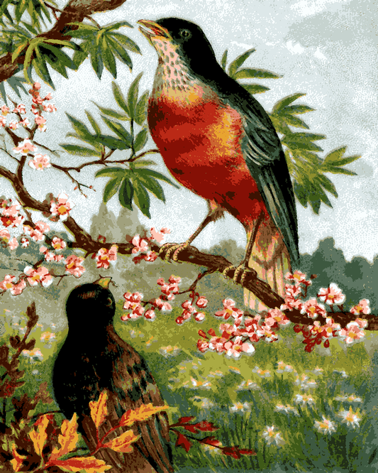 Bird and flowers - Van-Go Paint-By-Number Kit