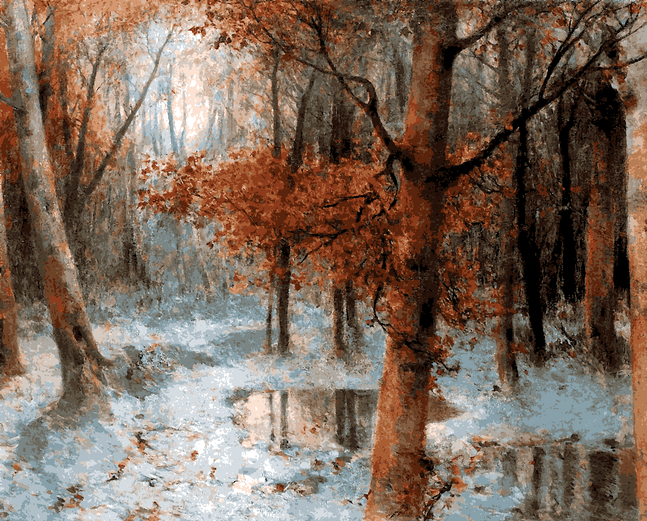 First snow by Paolo Sala - Van-Go Paint-By-Number Kit