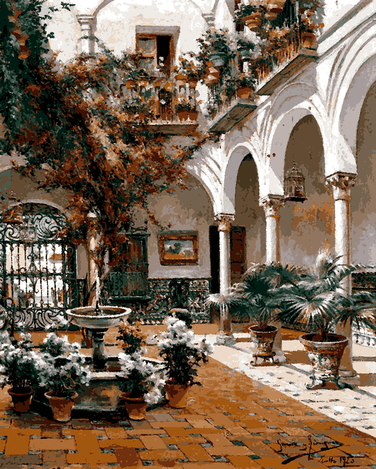 Inside Courtyard by Manuel García Rodríguez - Van-Go Paint-By-Number Kit