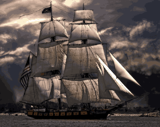 A full-rigged ship (1) - Van-Go Paint-By-Number Kit