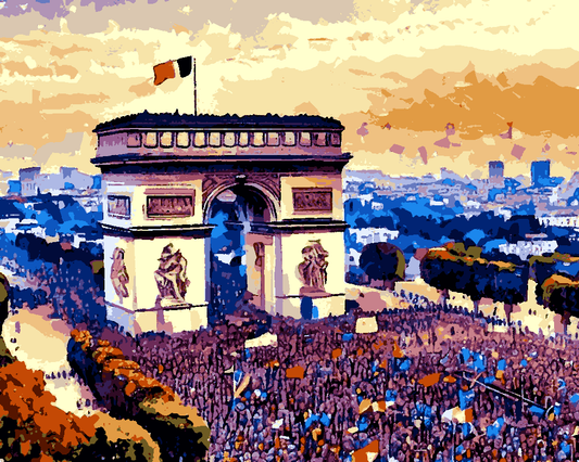 Bastille Day celebration at Arc de Triomphe, Paris - Van-Go Paint-By-Number Kit