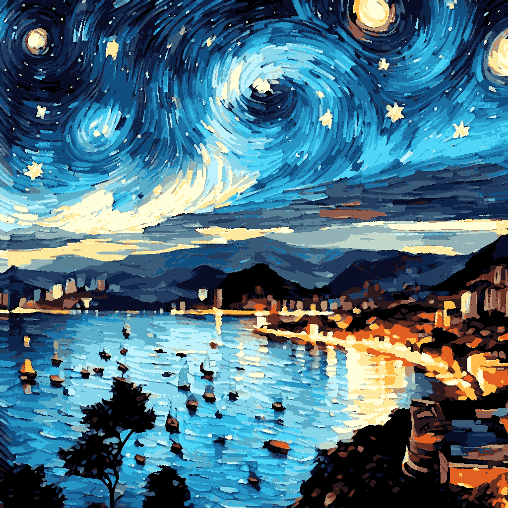 Starry Night in Rio de Janeiro (1) - Paint-By-Number Kit