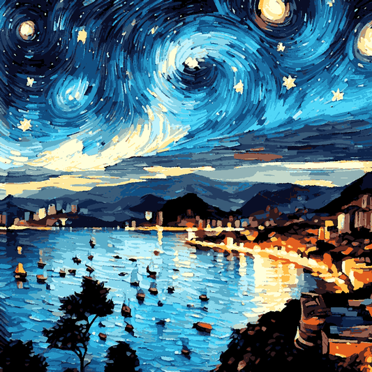 Starry Night in Rio de Janeiro (1) - Paint-By-Number Kit