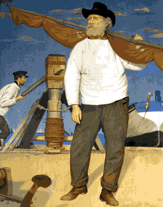 Fisherman Carrying a Sail by Joseph Edward Southall - Van-Go Paint-By-Number Kit