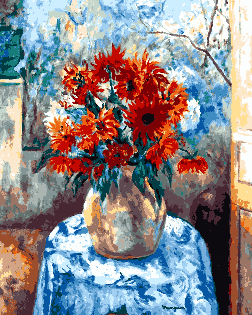 Dahlias by Henri Manguin - Van-Go Paint-By-Number Kit