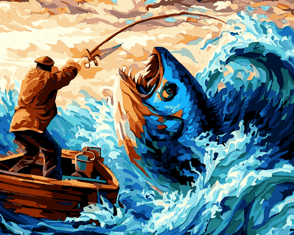 Battle with a Fish (2) - Van-Go Paint-By-Number Kit