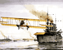 WW1 Collection PD (66) - Eugene Ely Taking Off from the USS PENNSYLVANIA - Van-Go Paint-By-Number Kit