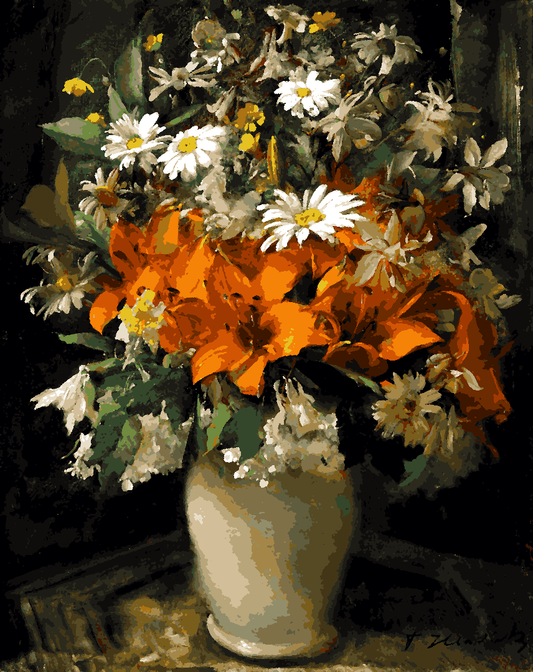 Flowers in a Vase by František Hladík - Van-Go Paint-By-Number Kit