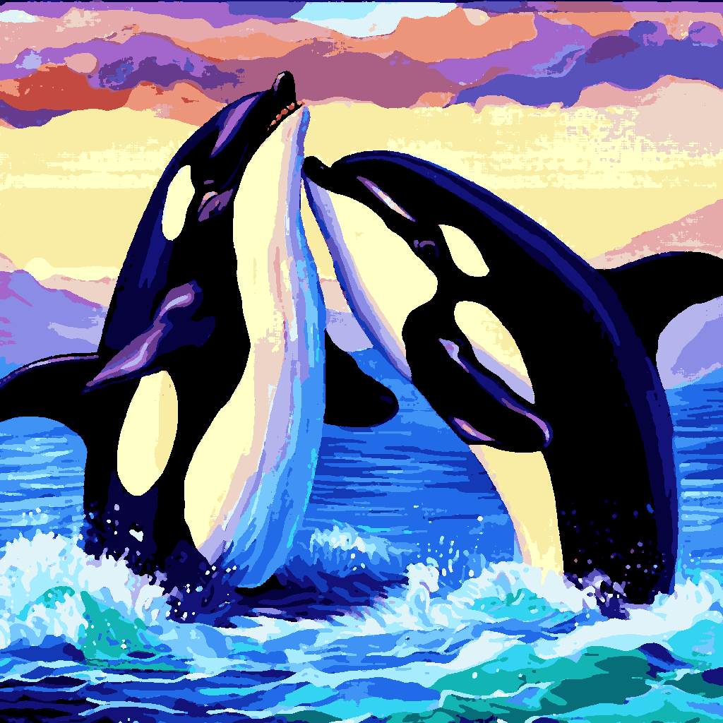 Killer whales (3) - Van-Go Paint-By-Number Kit