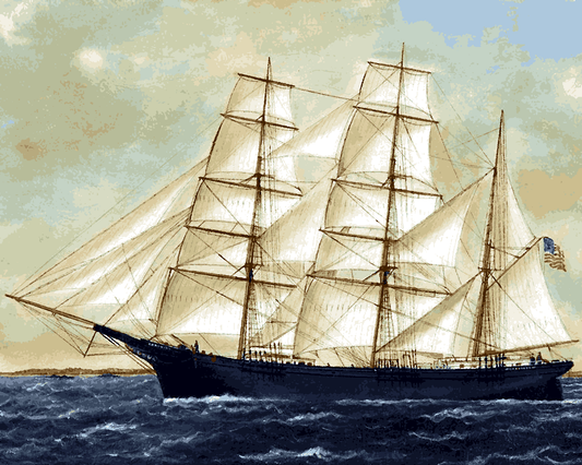 A full-rigged ship (2) - Van-Go Paint-By-Number Kit