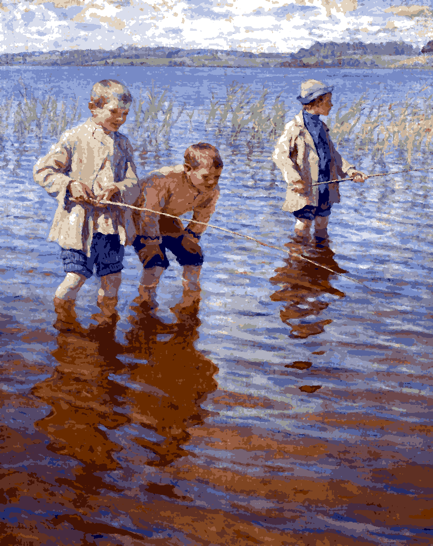 Mid-Day Fishing by Nikolai Bogdanov-Belsky - Van-Go Paint-By-Number Kit