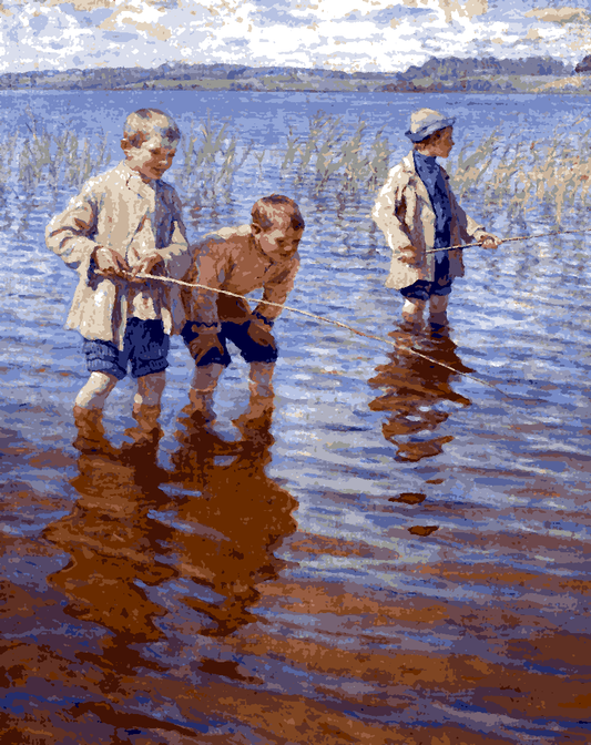 Mid-Day Fishing by Nikolai Bogdanov-Belsky - Van-Go Paint-By-Number Kit