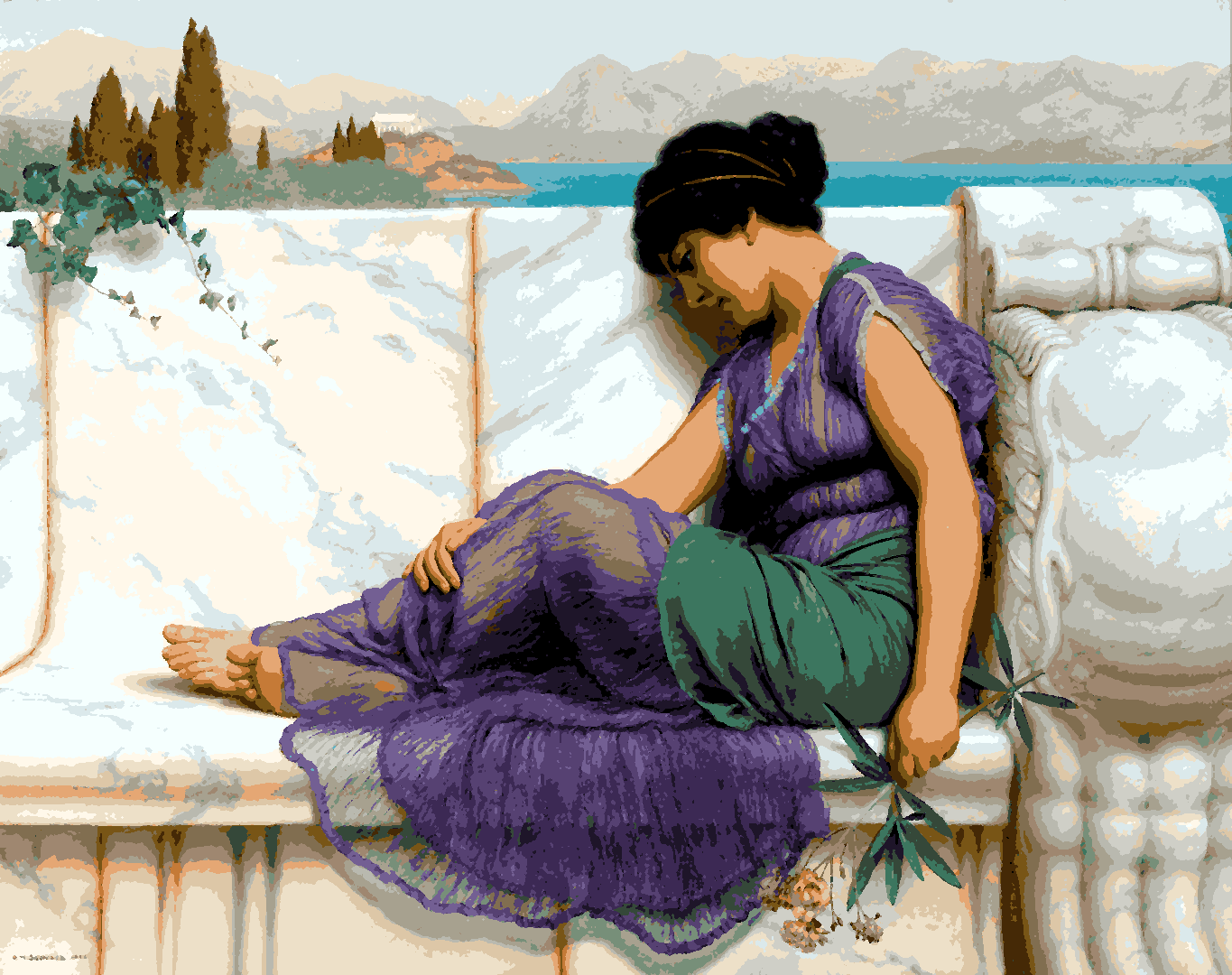 Summer Idleness, Day Dreams by John William Godward - Van-Go Paint-By-Number Kit