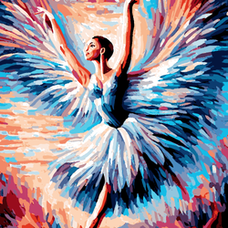 Bird's-eye Ballet Dancer (1) - Van-Go Paint-By-Number Kit
