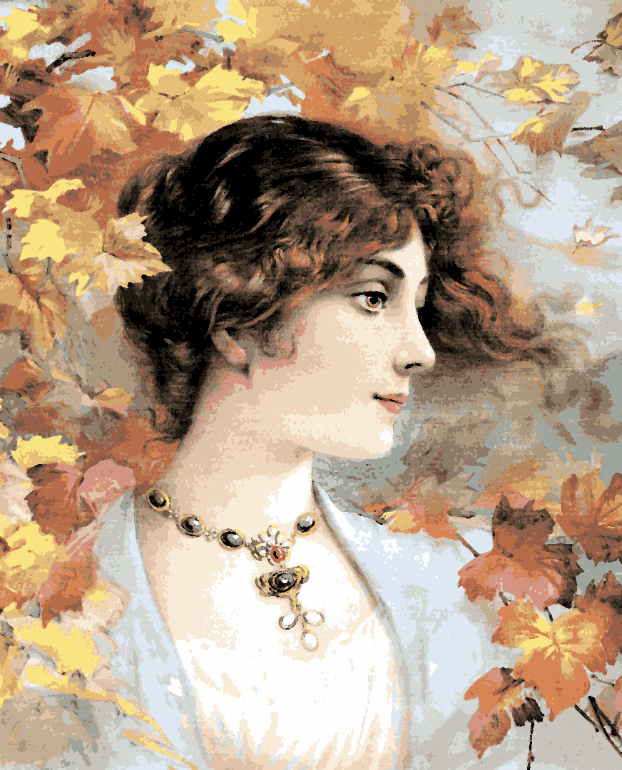 Autumn Woman (PD) - Van-Go Paint-By-Number Kit