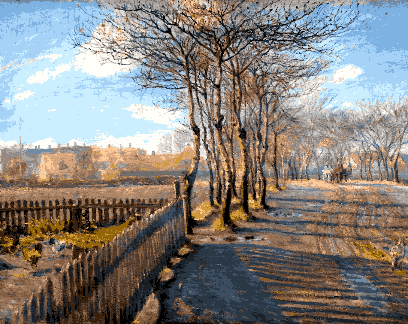 Country Lane with Trees by Theodor Philipsen - Van-Go Paint-By-Number