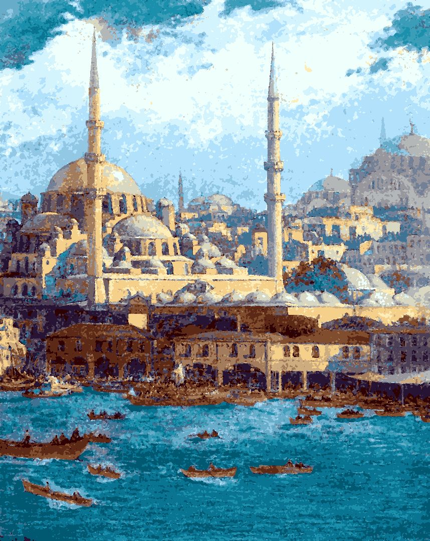 A View of Istanbul by Max Friedrich Rabes - Van-Go Paint-By-Number Kit