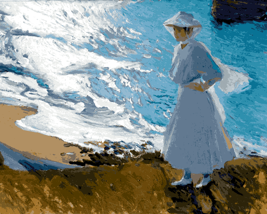 María on the Beach at Contre-jour by Joaquín Sorolla - Van-Go Paint-By-Number Kit
