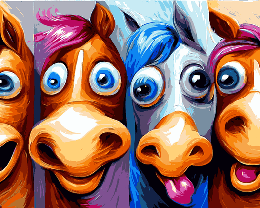 Funny horses - Van-Go Paint-By-Number Kit