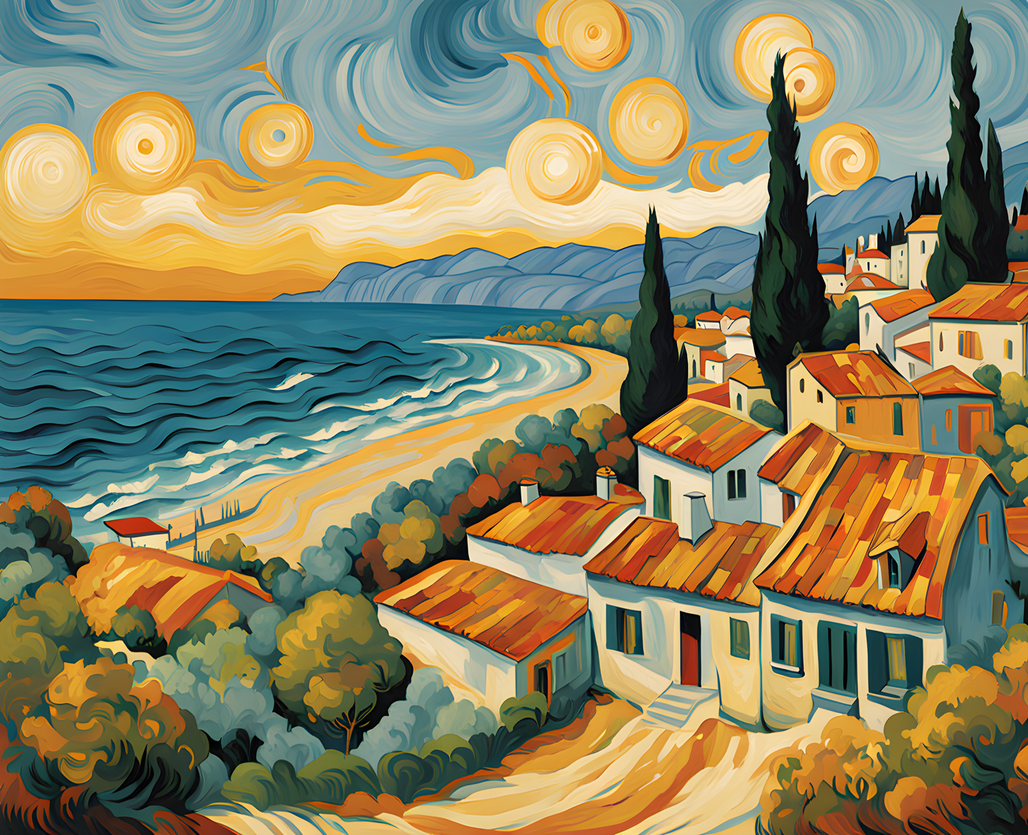 Mediterranean Panorama (2) - Van-Go Paint-By-Number Kit