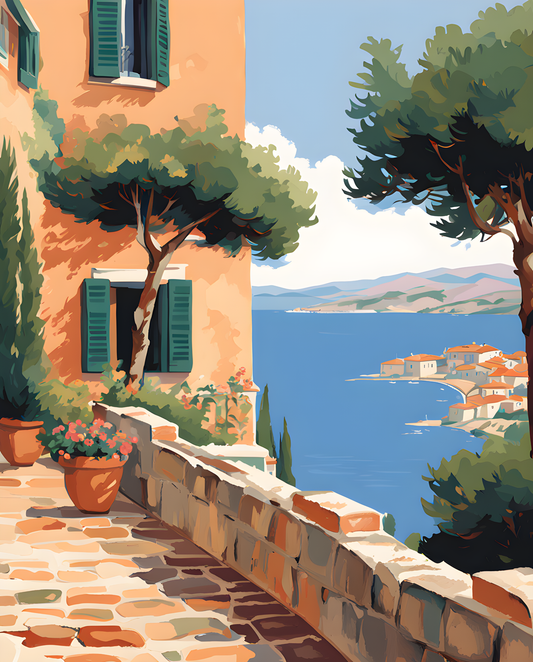 Mediterranean Panorama (1) - Van-Go Paint-By-Number Kit