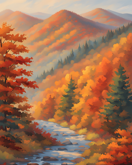 USA Great Places (71) - Blue Ridge Mountains in Autumn - Van-Go Paint-By-Number Kit