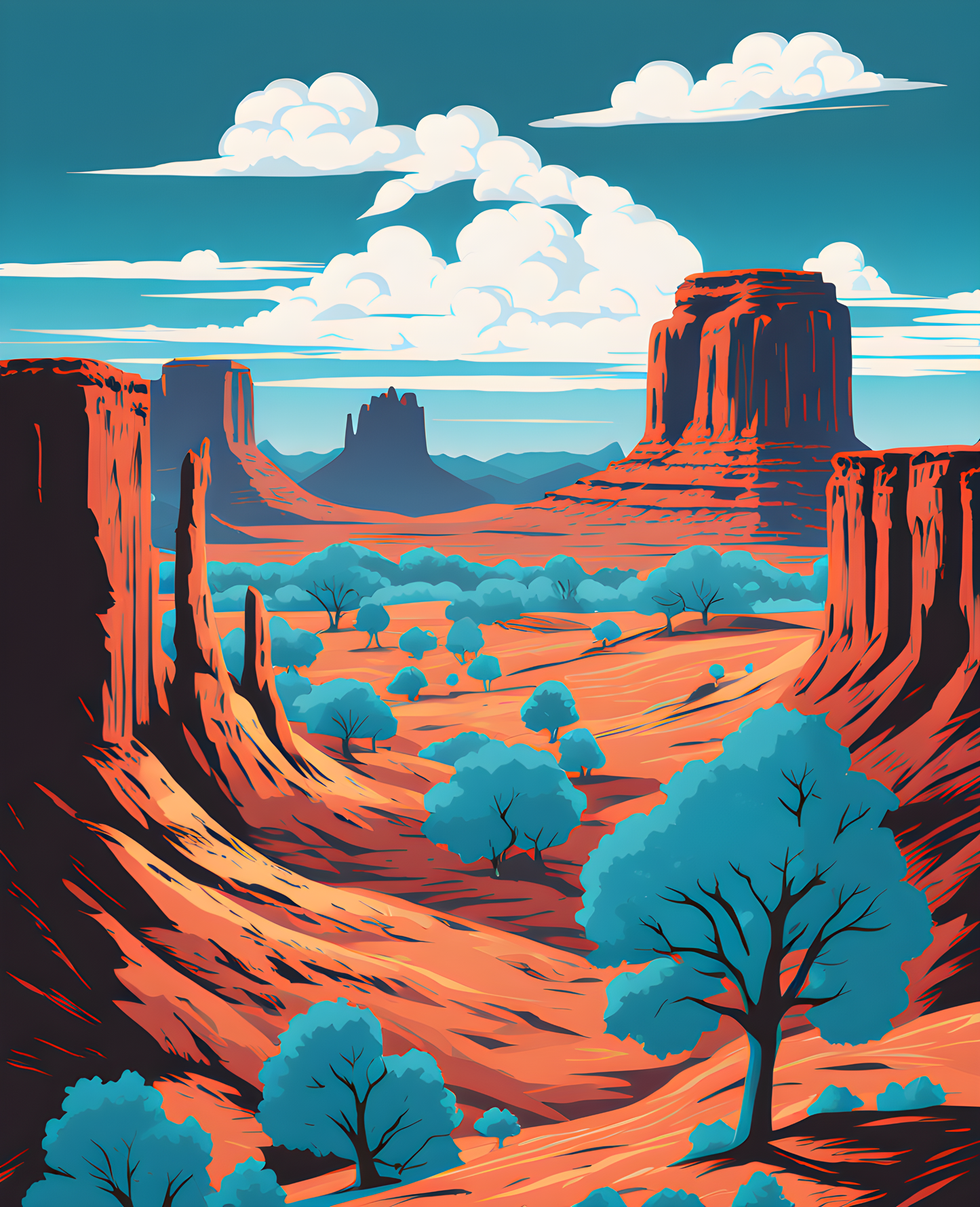 USA Great Places (219) - Monument Valley, AZ/UT - Van-Go Paint-By-Number Kit