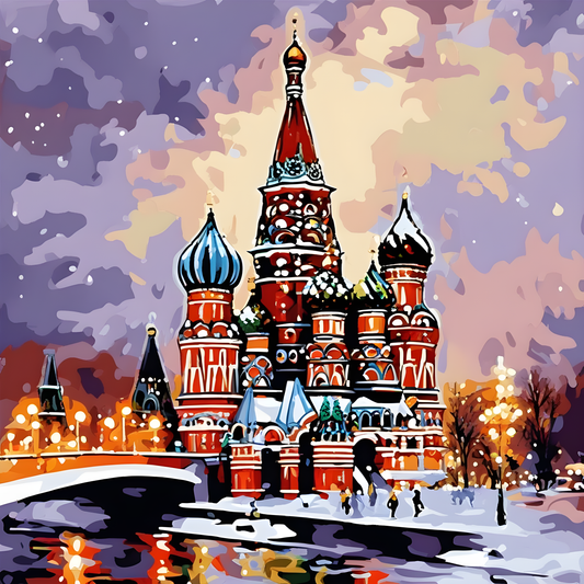 Moscow City During Christmas (1) - Van-Go Paint-By-Number Kit