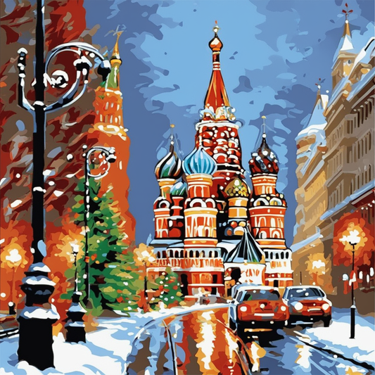 Moscow City During Christmas (2) - Van-Go Paint-By-Number Kit