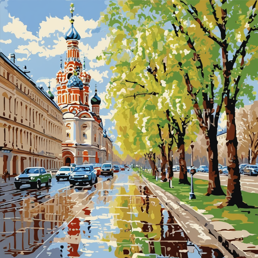 Moskow Spring. Pyatnitskaya Str. (3) - Van-Go Paint-By-Number Kit
