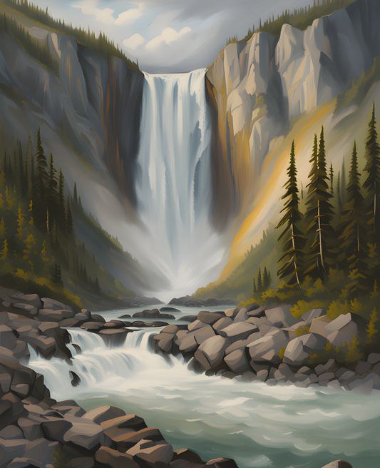 Canada Great Places (26) - Waterfall Wonder,  Nahanni National Park Reserve - Van-Go Paint-By-Number Kit