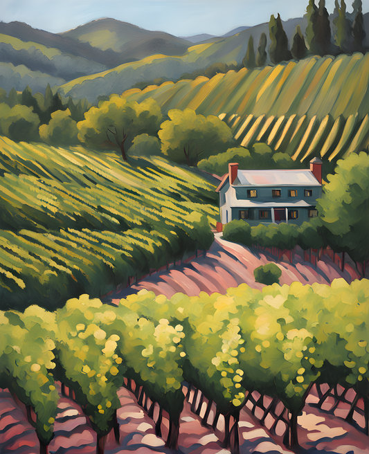 USA Great Places (3) - Napa Valley Vineyards  - Van-Go Paint-By-Number Kit