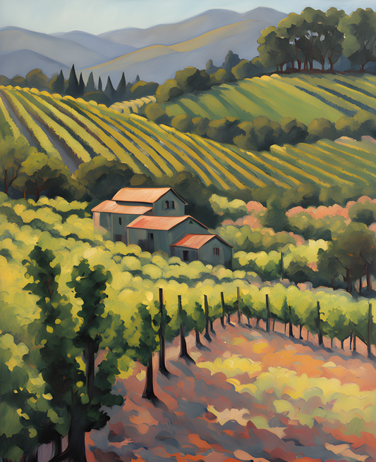 USA Great Places (2) - Napa Valley Vineyards  - Van-Go Paint-By-Number Kit