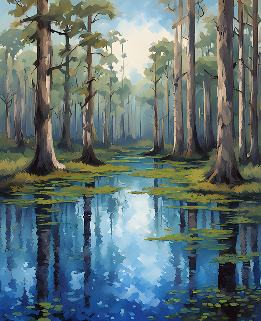 USA Great Places (217) - Okefenokee Swamp, Georgia - Van-Go Paint-By-Number Kit