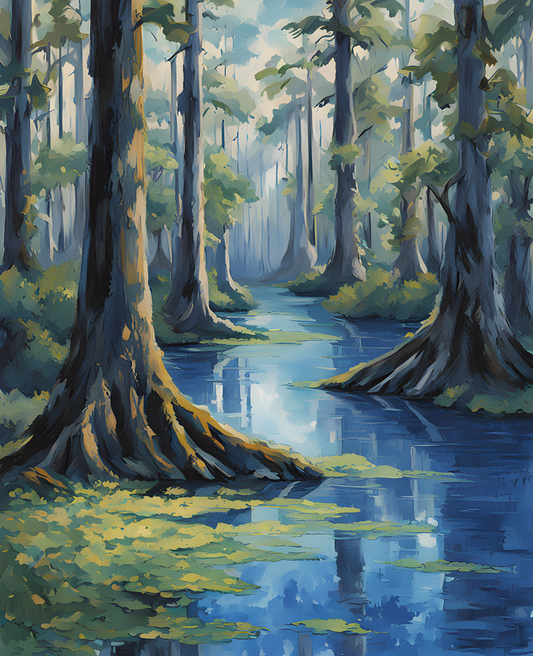 USA Great Places (216) - Okefenokee Swamp, Georgia - Van-Go Paint-By-Number Kit