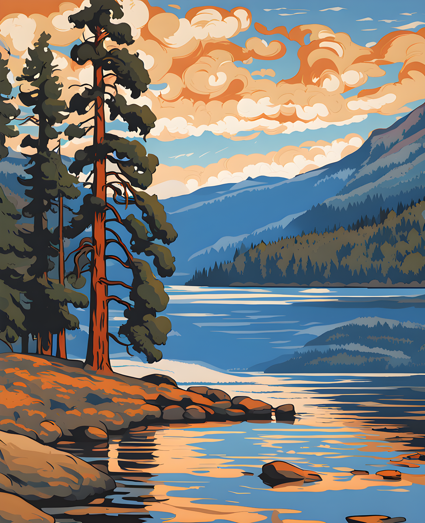 Donner Lake, California (1) - Van-Go Paint-By-Number Kit