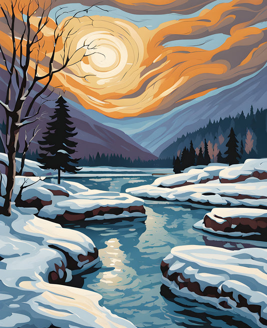 A Frozen River (1) - Van-Go Paint-By-Number Kit